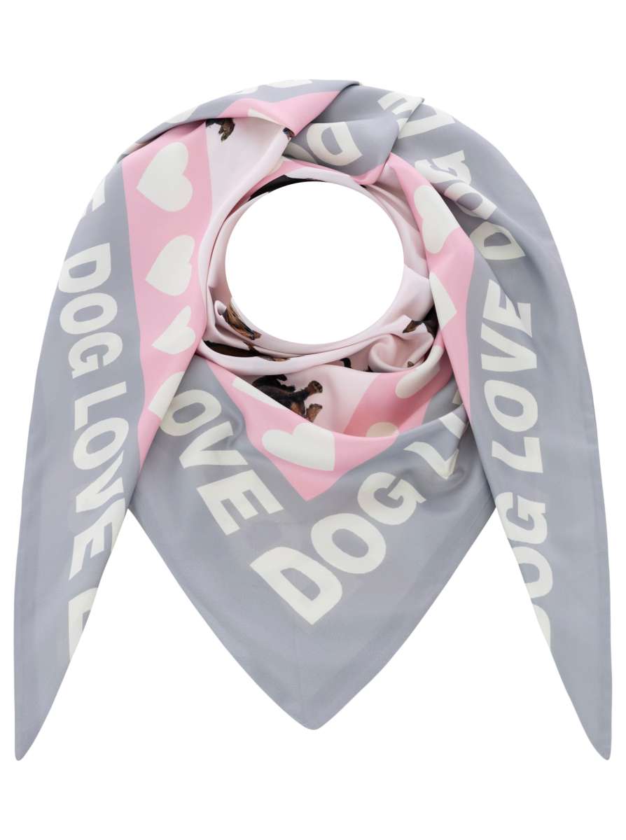 💕 Zwillingsherz Dreieckstuch "Dog Love" Rosa