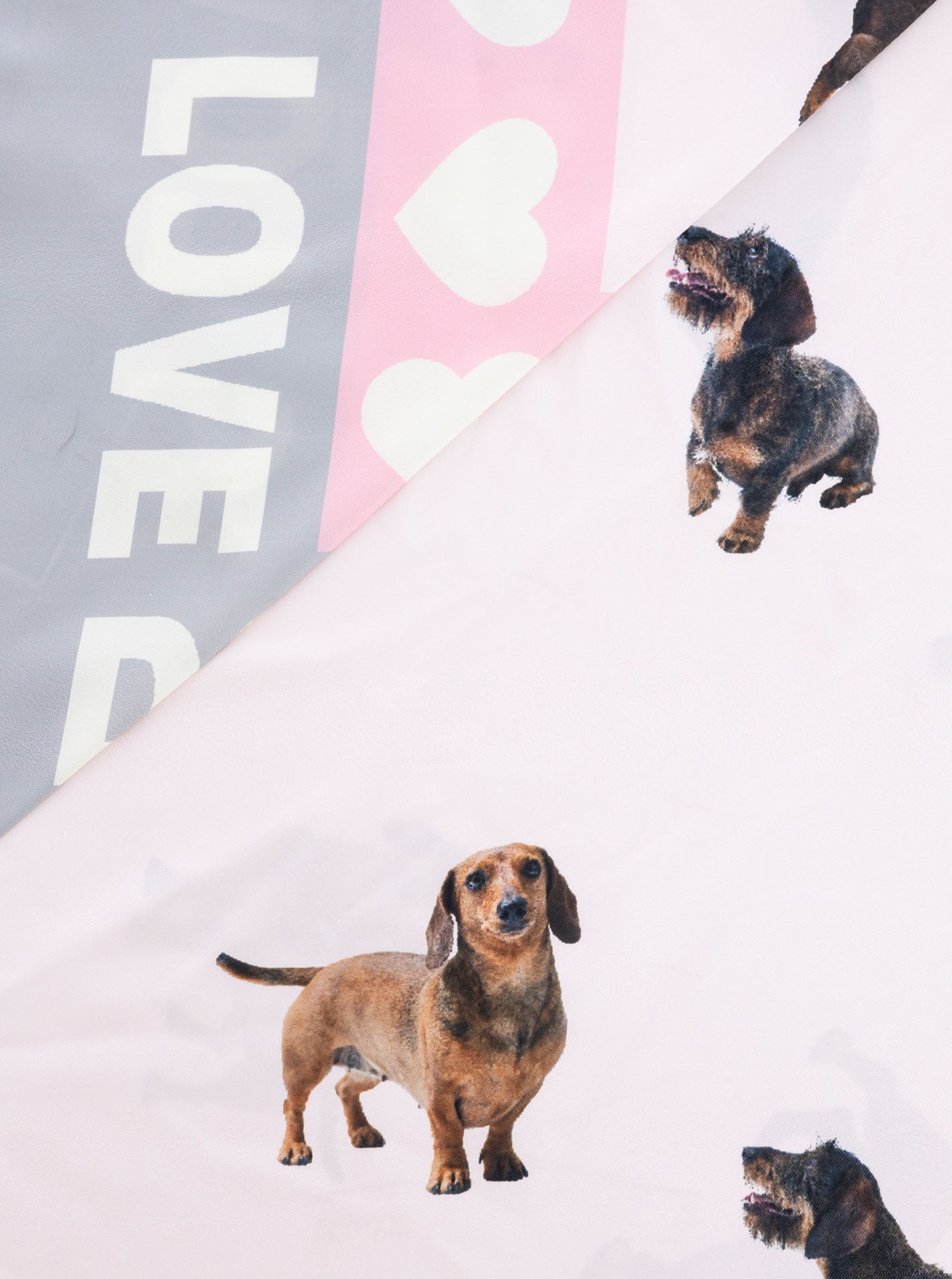 💕 Zwillingsherz Dreieckstuch "Dog Love" Rosa