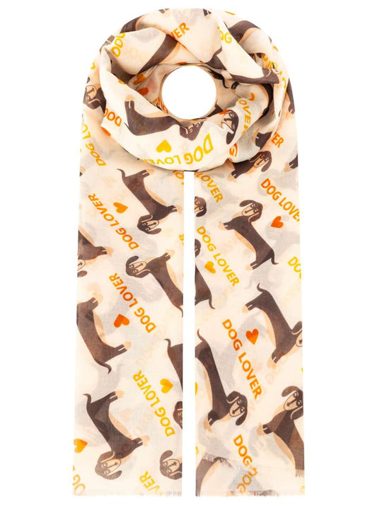 💕 Zwillingsherz Schal "Dog Lover" Weiß