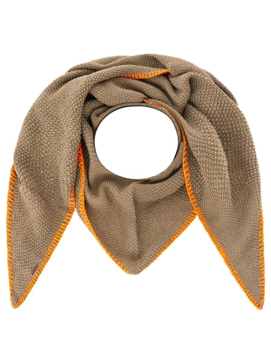 💕 Zwillingsherz Dreieckstuch "Uni Fringe" Taupe