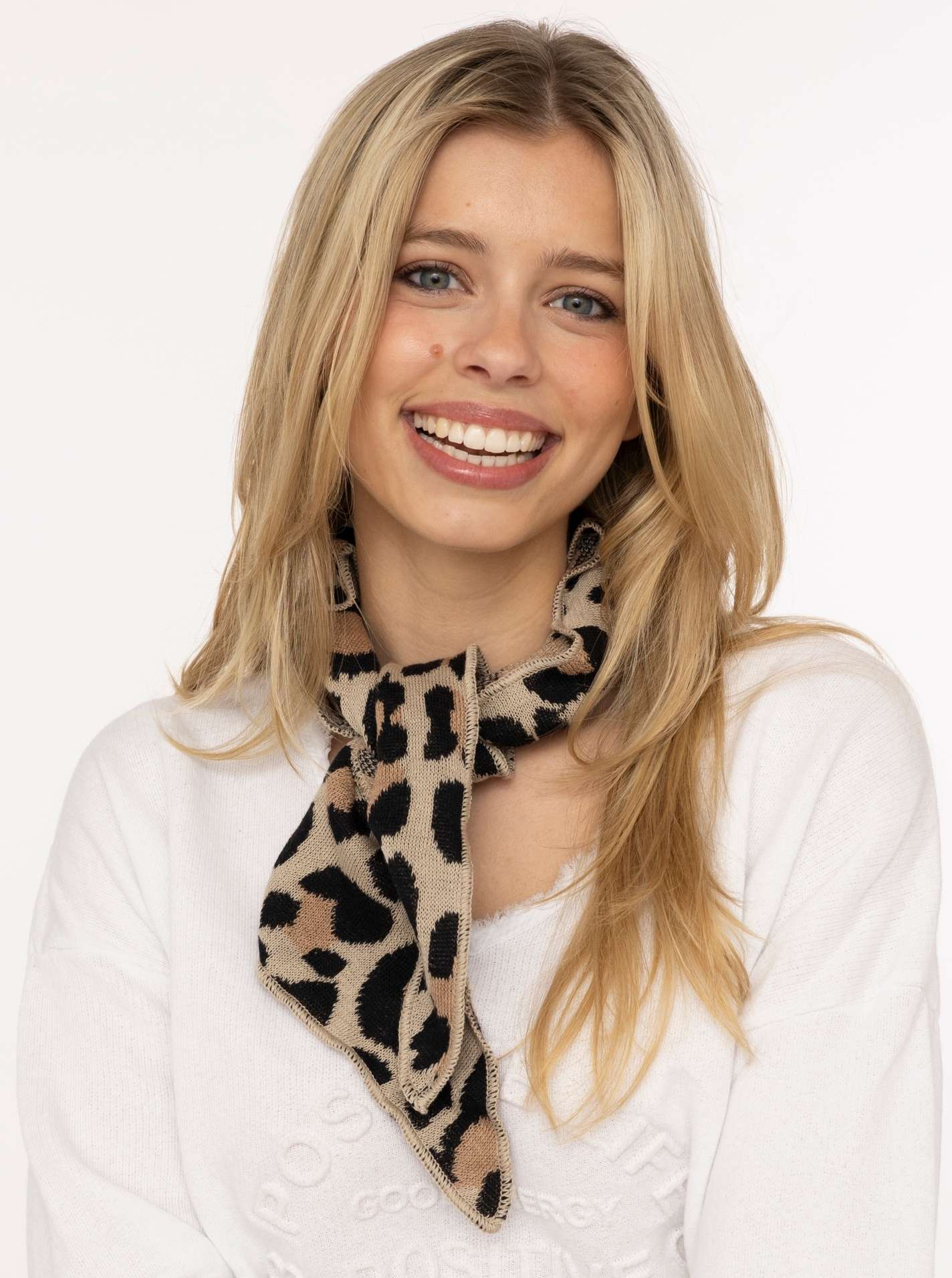 💕 Zwillingsherz Kleines Halstuch BW "Leo" Beige