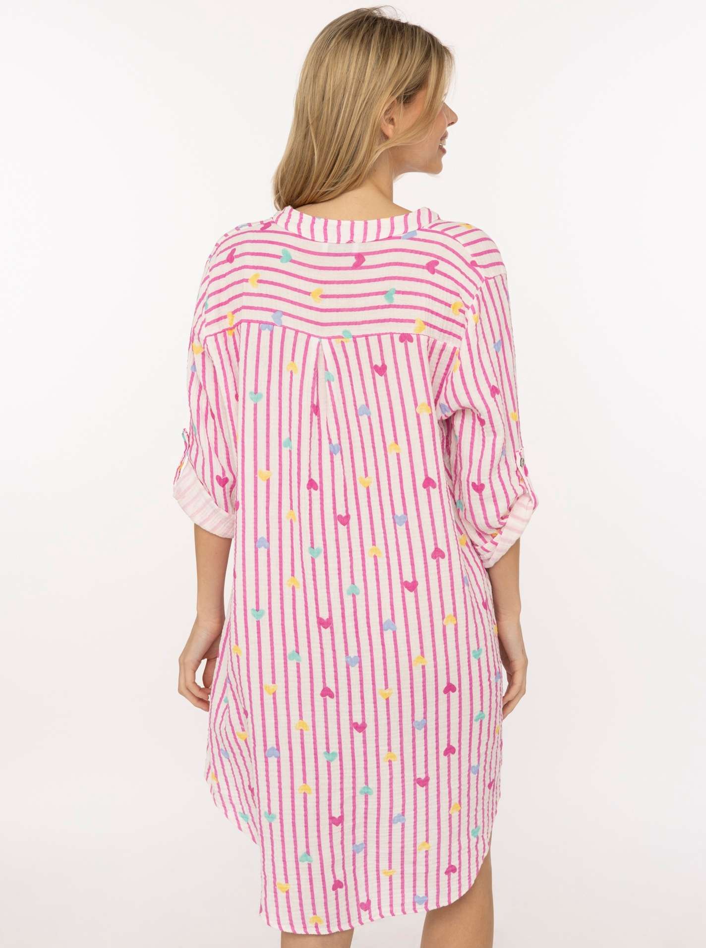 💕 Zwillingsherz Tunika "Stripes & Hearts" Pink