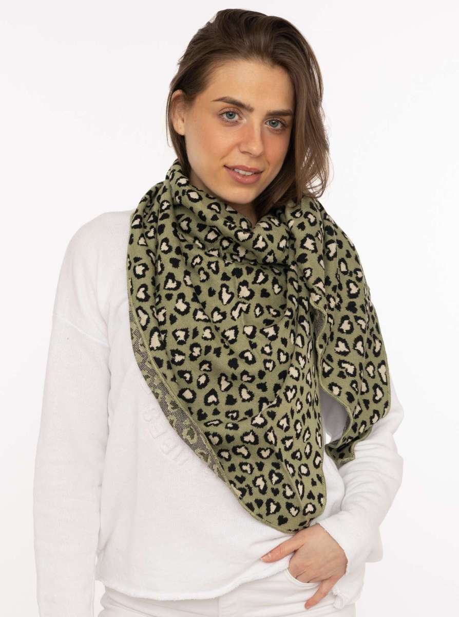 💕 Zwillingsherz Dreieckstuch "Leo Herzi" Baumwolle Khaki