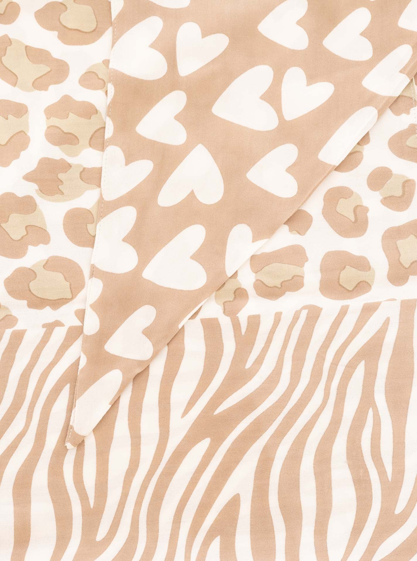 💕 Zwillingsherz Dreieckstuch "Animal Love" Organic Bamboo Beige