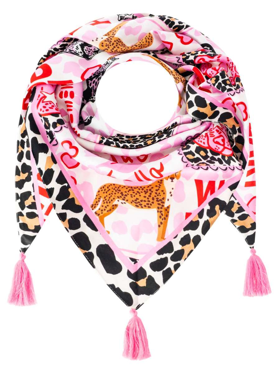 💕 Zwillingsherz Dreieckstuch "Wild Heart" Organic Bamboo Pink