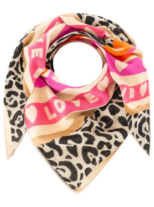 💕 Zwillingsherz Dreieckstuch "Leo Love" Beige
