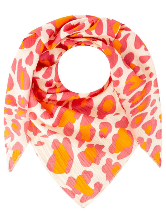 💕 Zwillingsherz Dreieckstuch "Leo" Musselin Viereck Orange