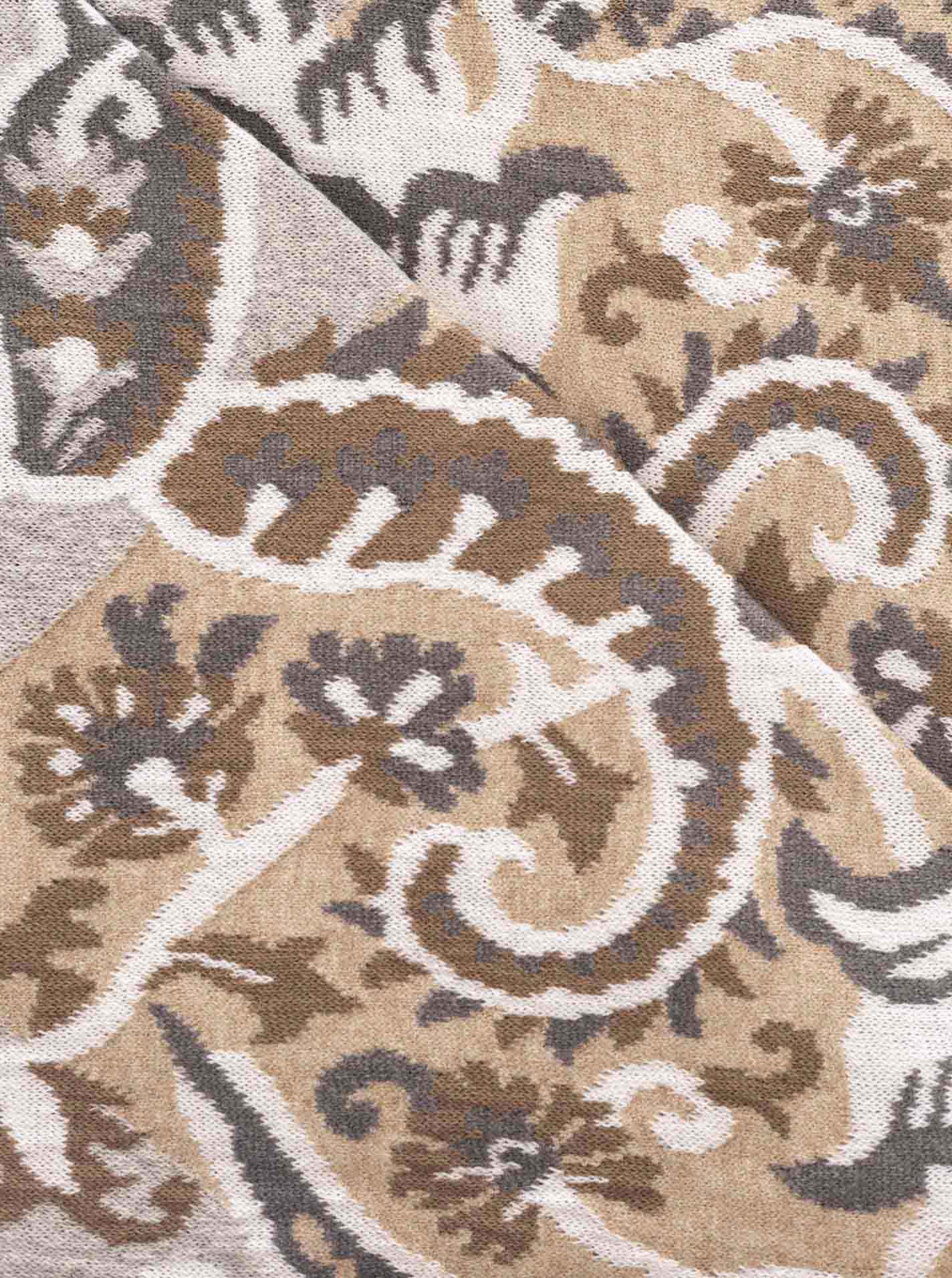 💕 Zwillingsherz Dreieckstuch "Blumen Paisley" Greige