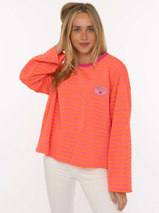 💕 Zwillingsherz Sweatshirt "Perfectly Imperfect" Neonpink