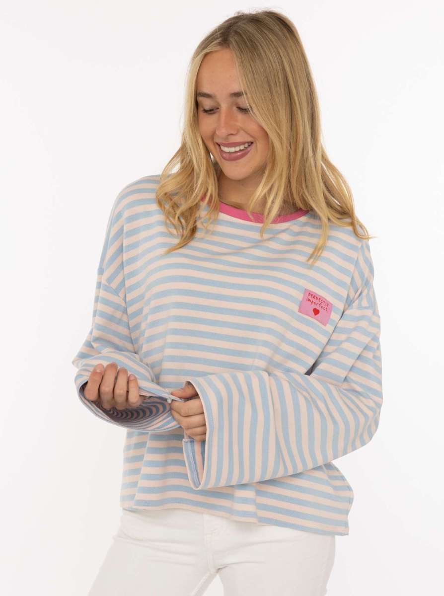 💕 Zwillingsherz Sweatshirt "Perfectly Imperfect" Hellblau