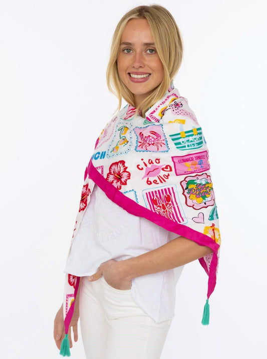 💕 Zwillingsherz Dreieckstuch "Ciao Bella" Organic Bamboo Bunt