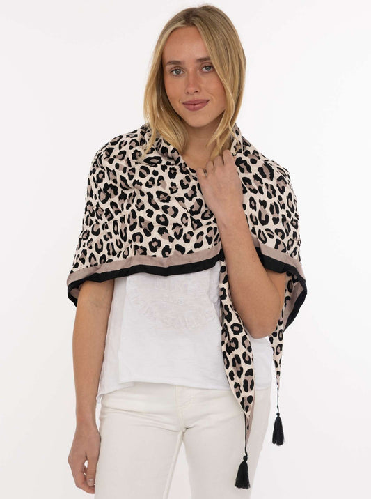 💕 Zwillingsherz Dreieckstuch "Forever Leo" Beige
