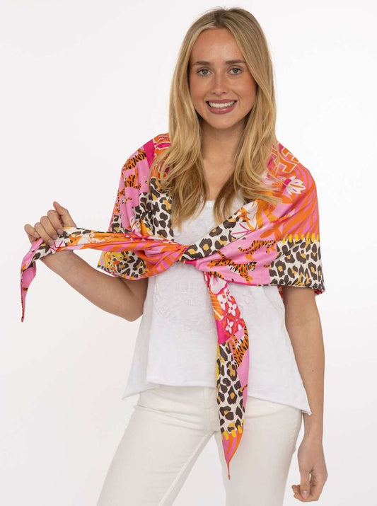 💕 Zwillingsherz Dreieckstuch "Leo Jungle" Orange