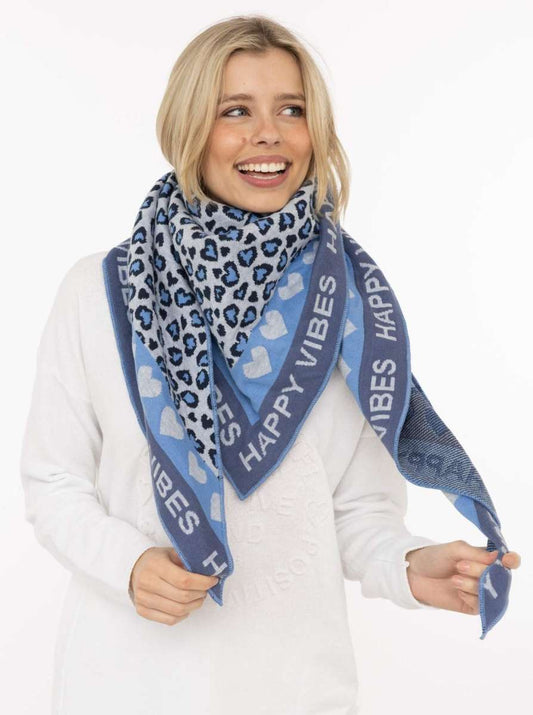 💕 Zwillingsherz Dreieckstuch "Micha" Baumwolle Jeansblau