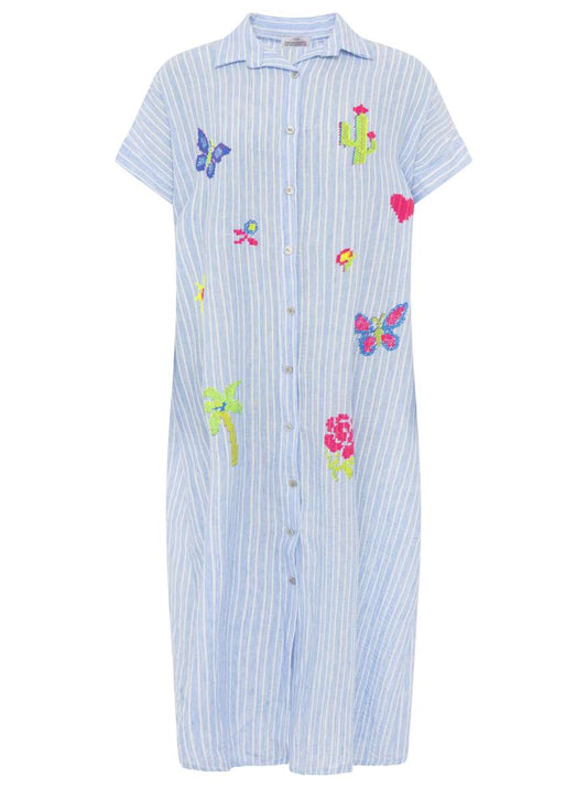 💕 Zwillingsherz XXL Tunika Leinen Mix "Summer & Sun" Blau