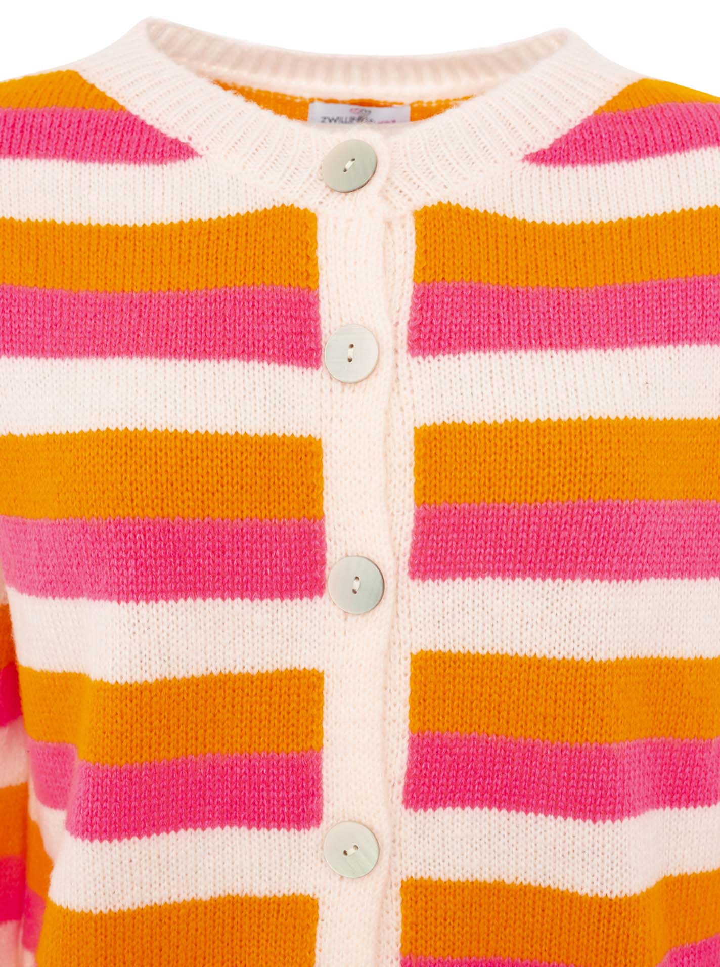 💕 Zwillingsherz Cardigan Wollmix "Bunte Streifen" Pink