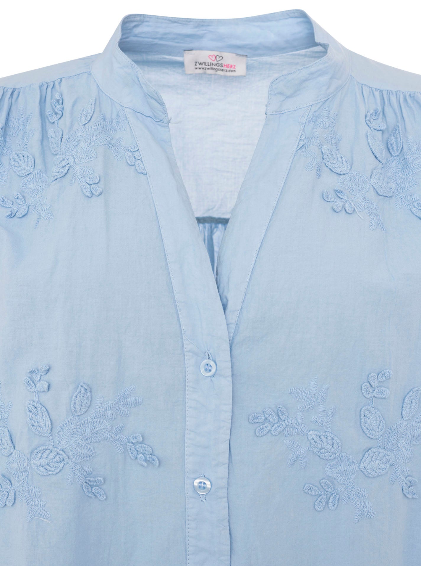 💕 Zwillingsherz Bluse BW "Floral" Hellblau