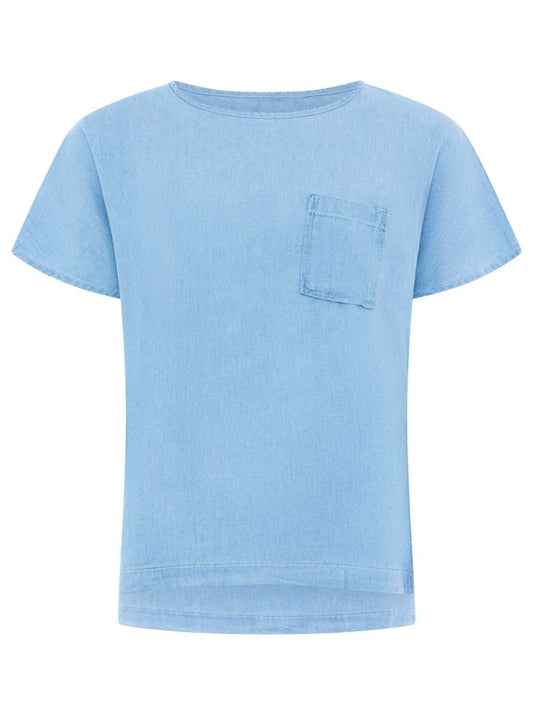 💕 Zwillingsherz Kurzarshirt aus Lyocell Hellblau