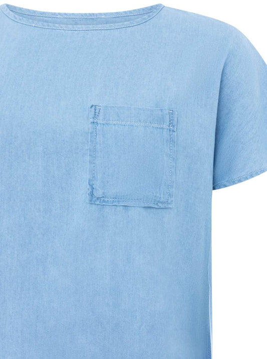 💕 Zwillingsherz Kurzarshirt aus Lyocell Hellblau