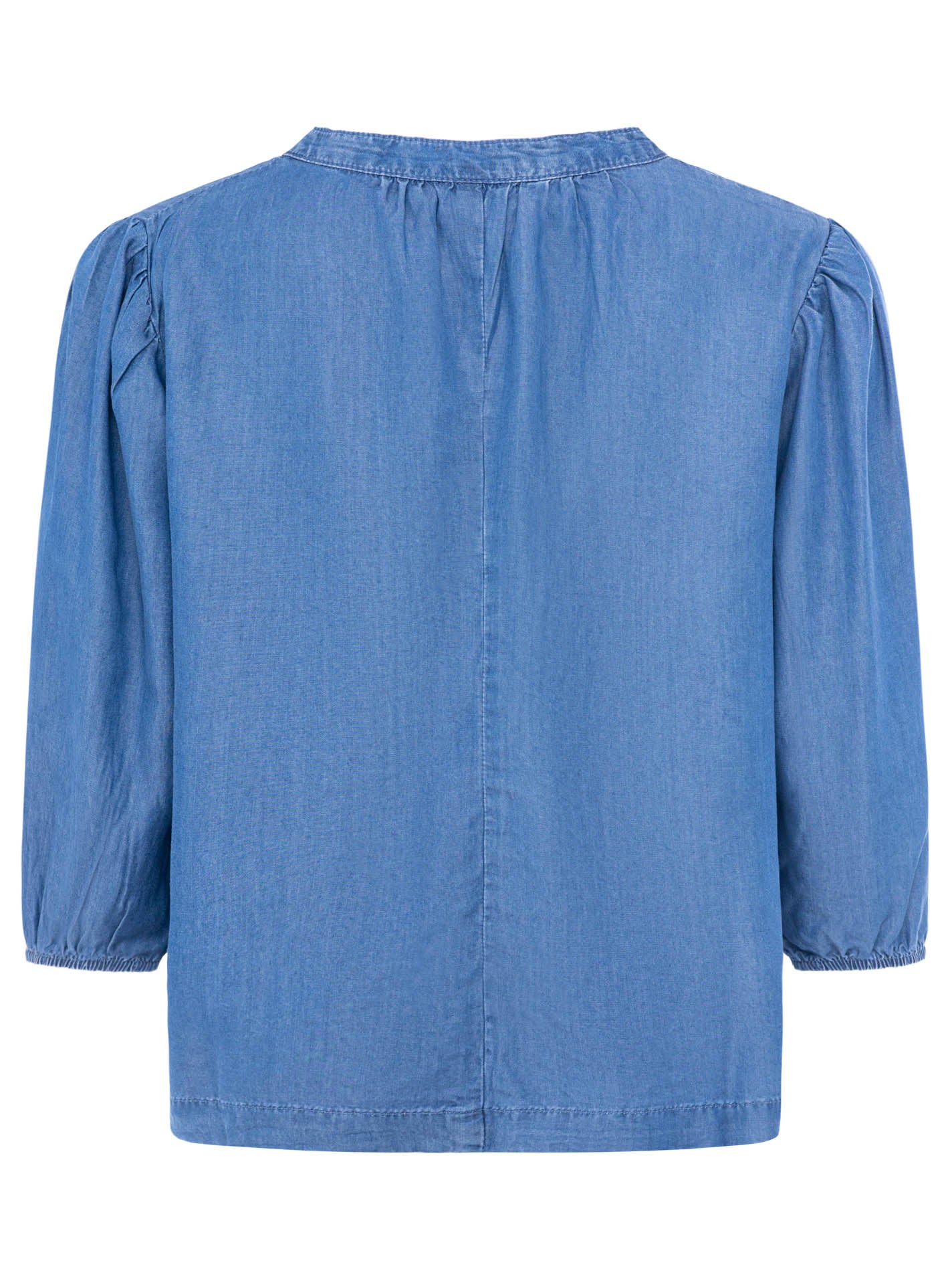 💕 Zwillingsherz Bluse mit 3/4 Arm aus Lyocell Mittellblau
