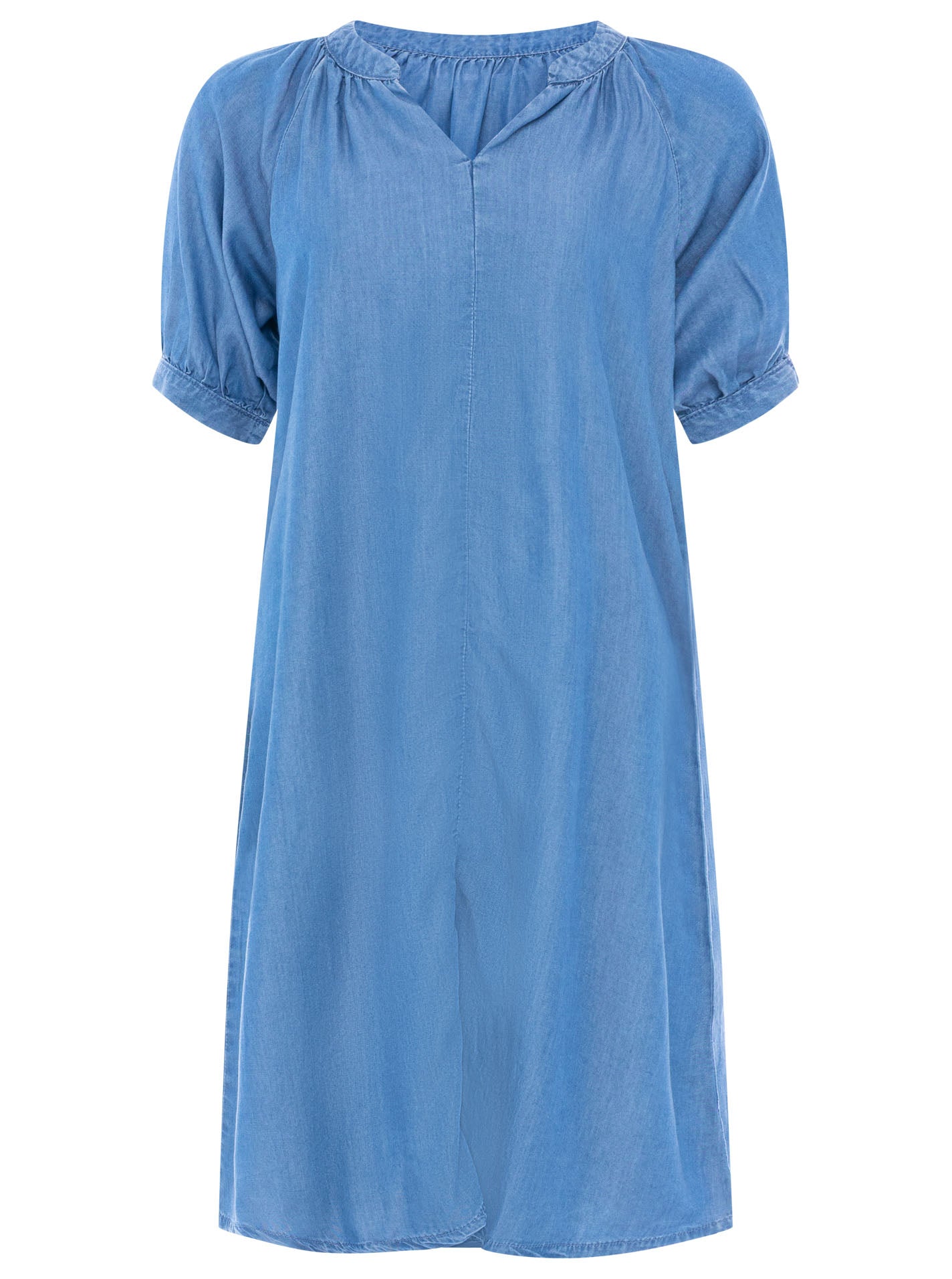 💕 Zwillingsherz Blusenkleid aus Lyocell Mittelblau
