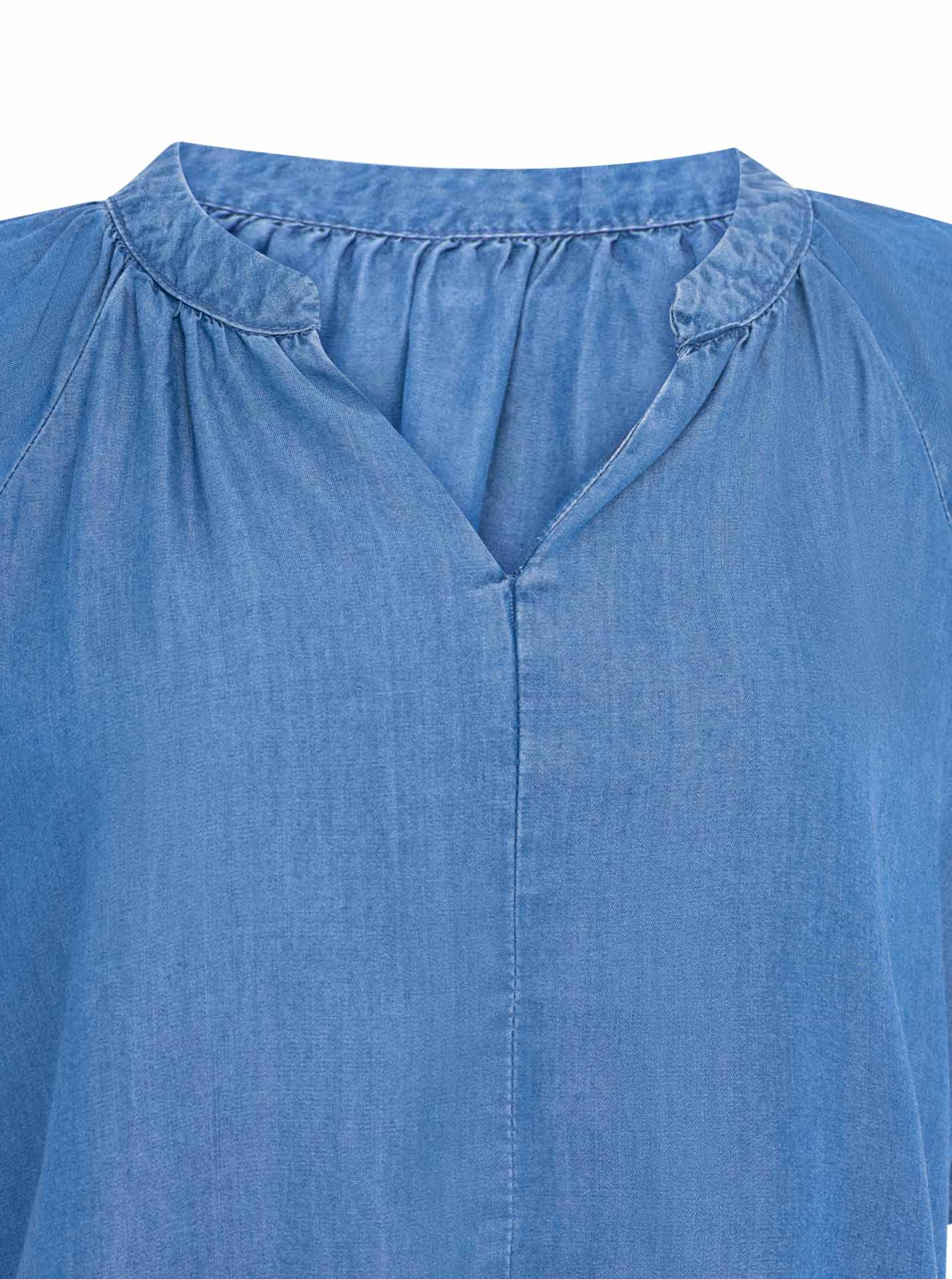 💕 Zwillingsherz Blusenkleid aus Lyocell Mittelblau
