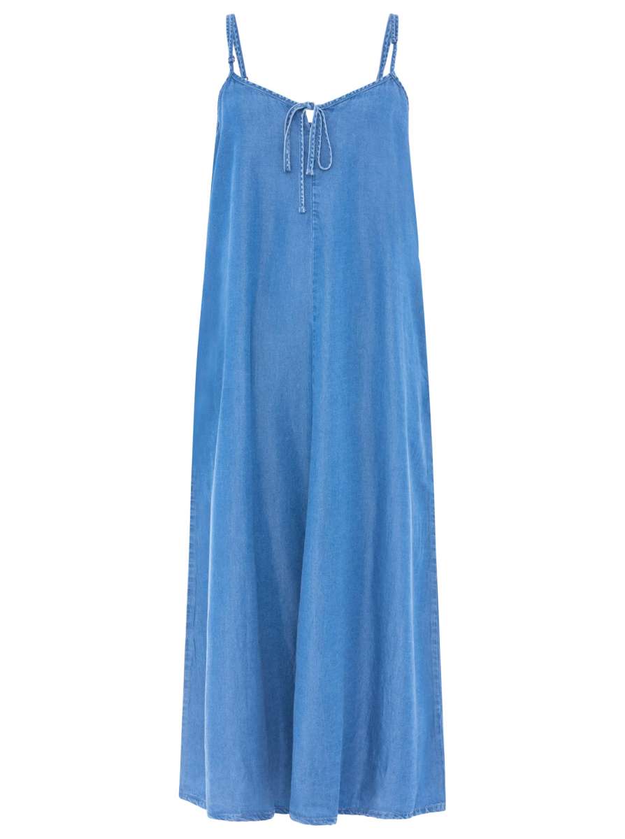 💕 Zwillingsherz Trägerkleid aus Lyocell Mittelblau