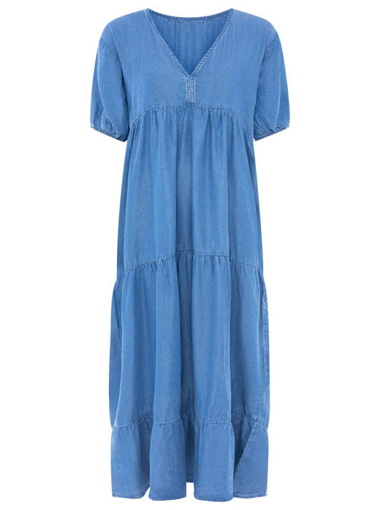 💕 Zwillingsherz Maxikleid aus Lyocell Mittelblau