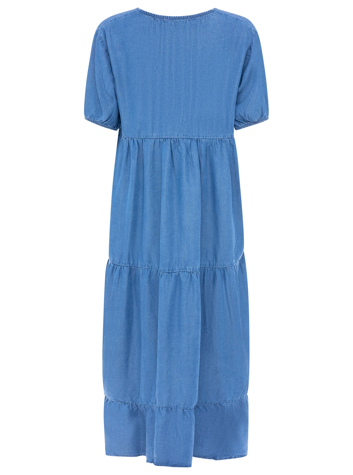 💕 Zwillingsherz Maxikleid aus Lyocell Mittelblau