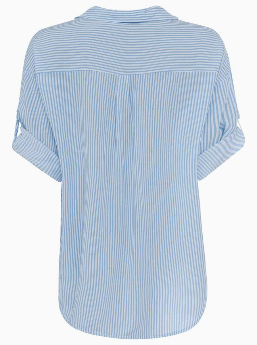 💕 Zwillingsherz Bluse "Streifen & Herz" Hellblau