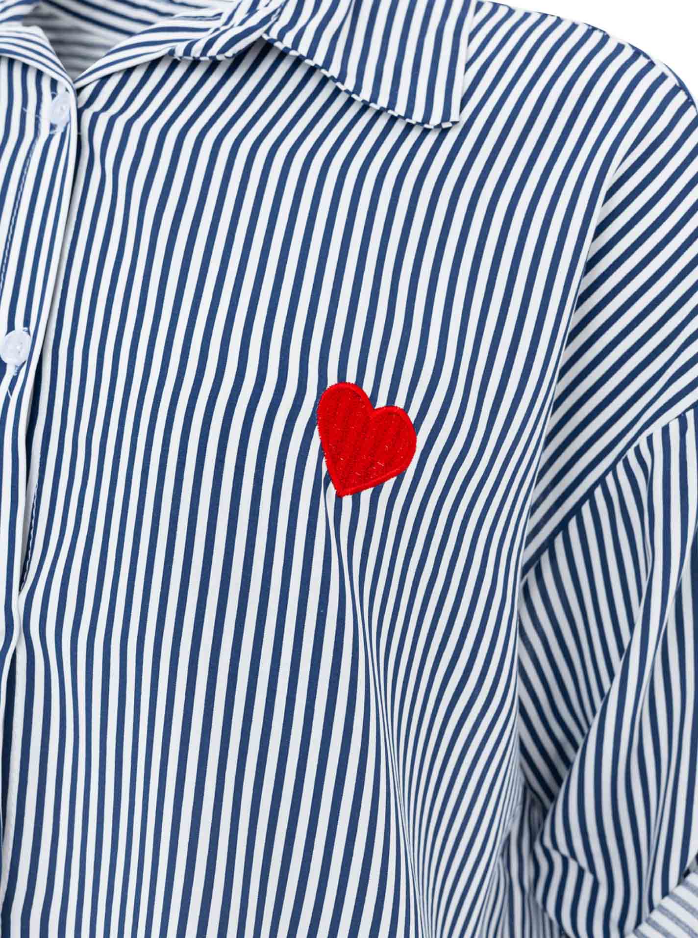 💕 Zwillingsherz Bluse "Streifen & Herz" Blau