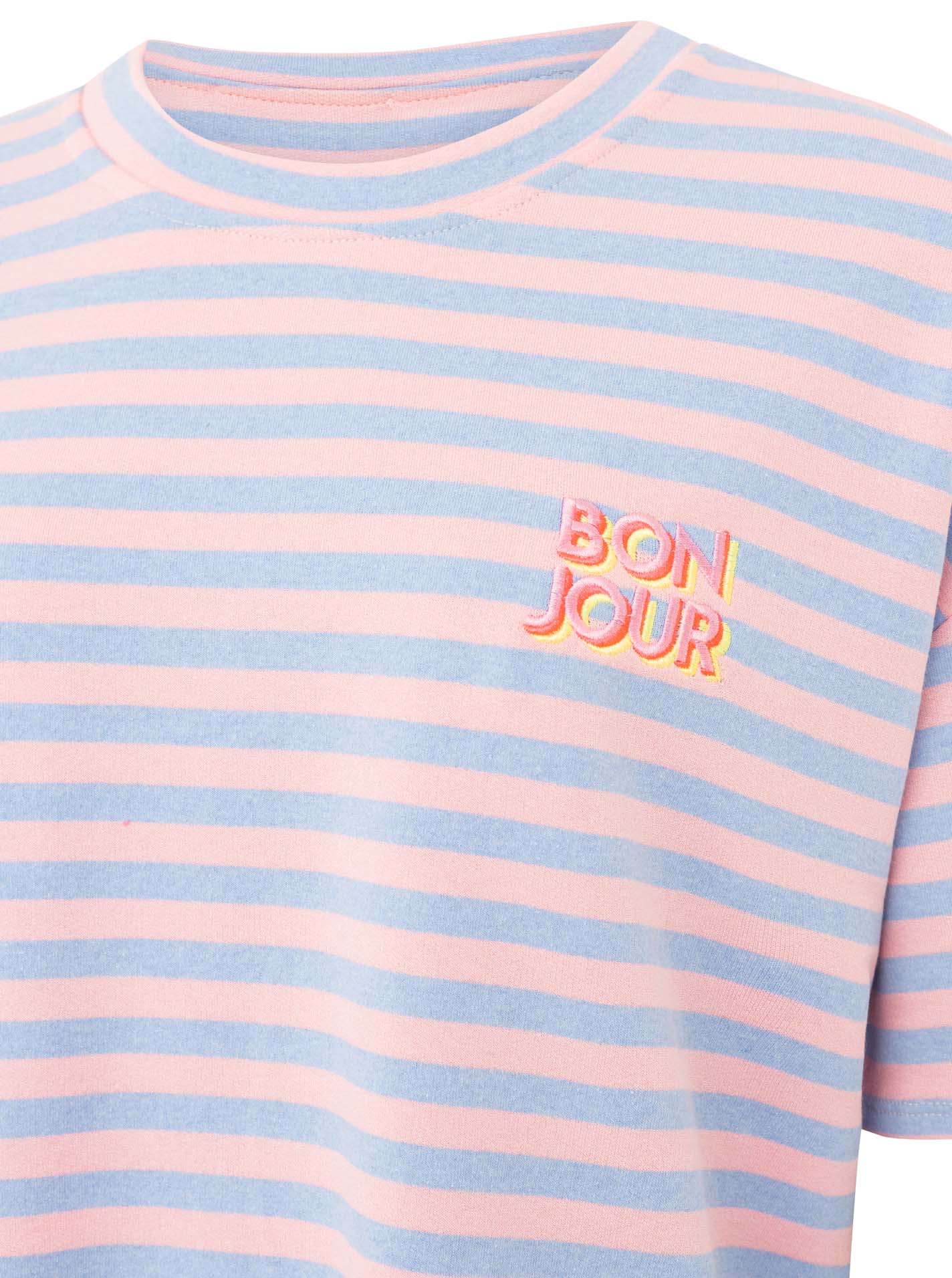 💕 Zwillingsherz Shirt Sweat "Bonjour" Rosa