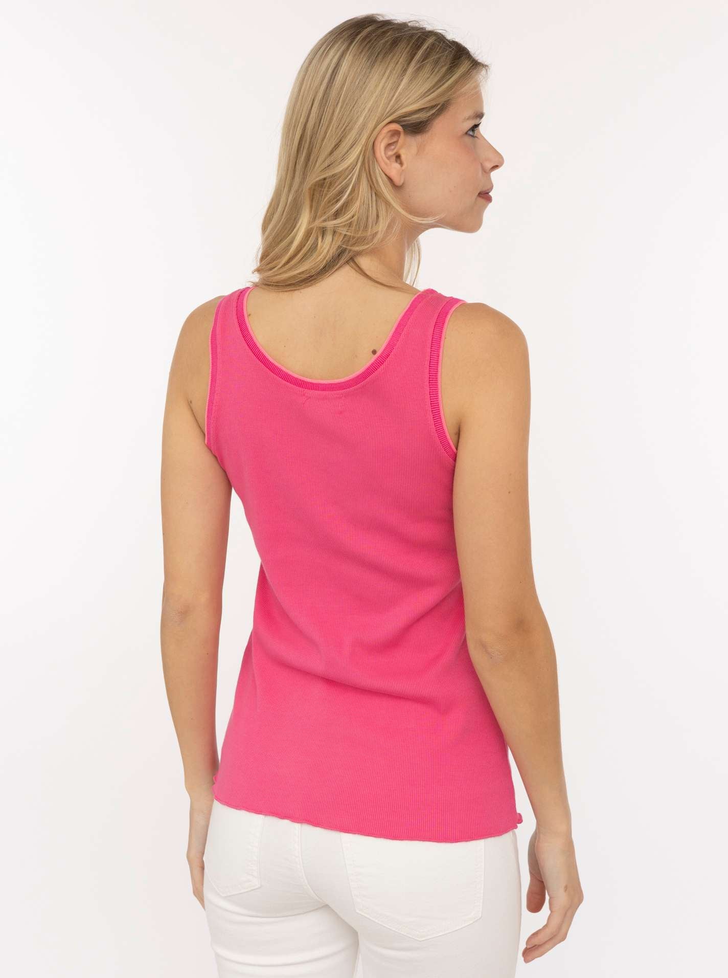 💕 Zwillingsherz Top "Neon" Tanktop Pink Rand Pink