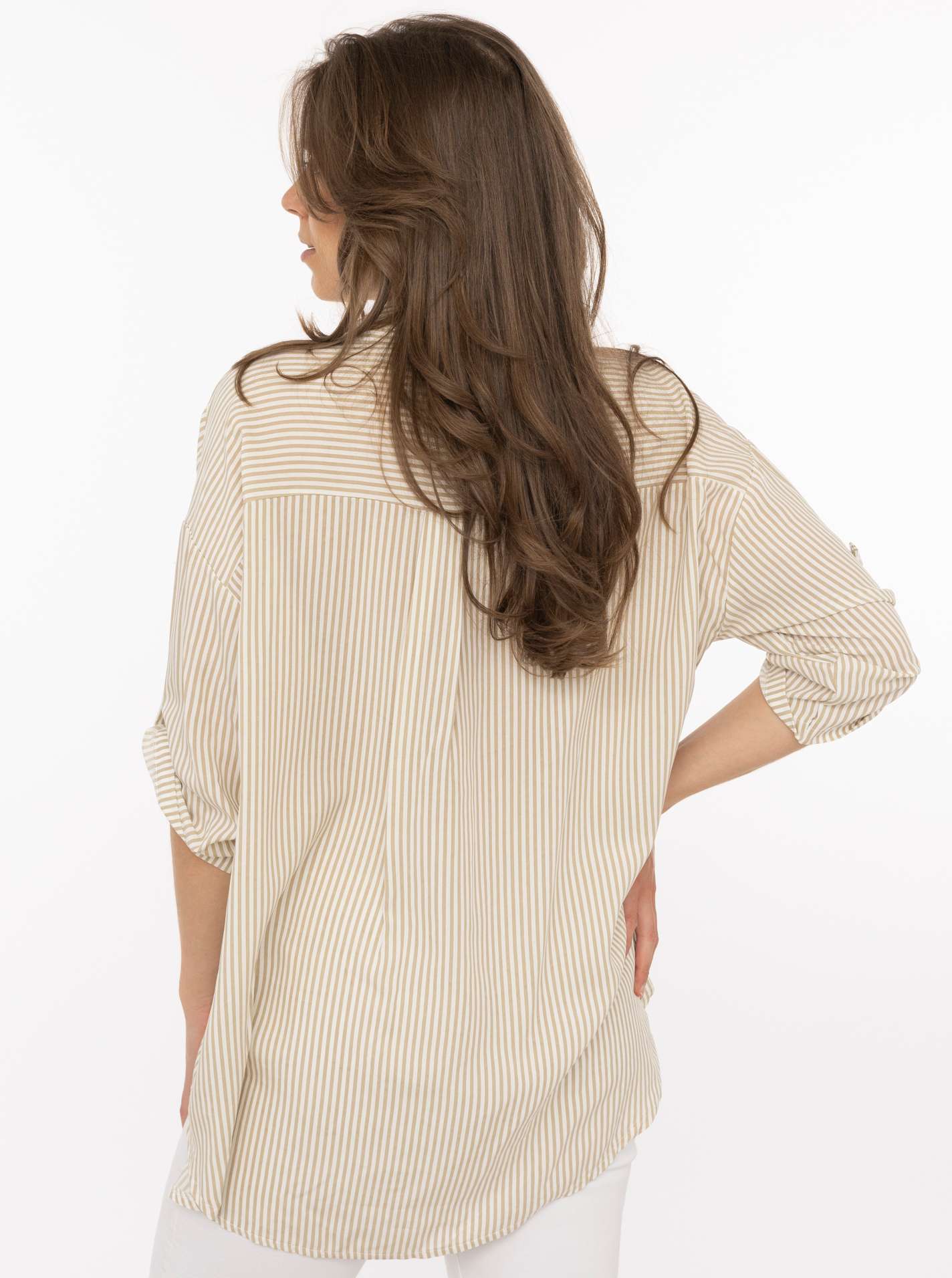 💕 Zwillingsherz Bluse "Streifen & Herz" Beige