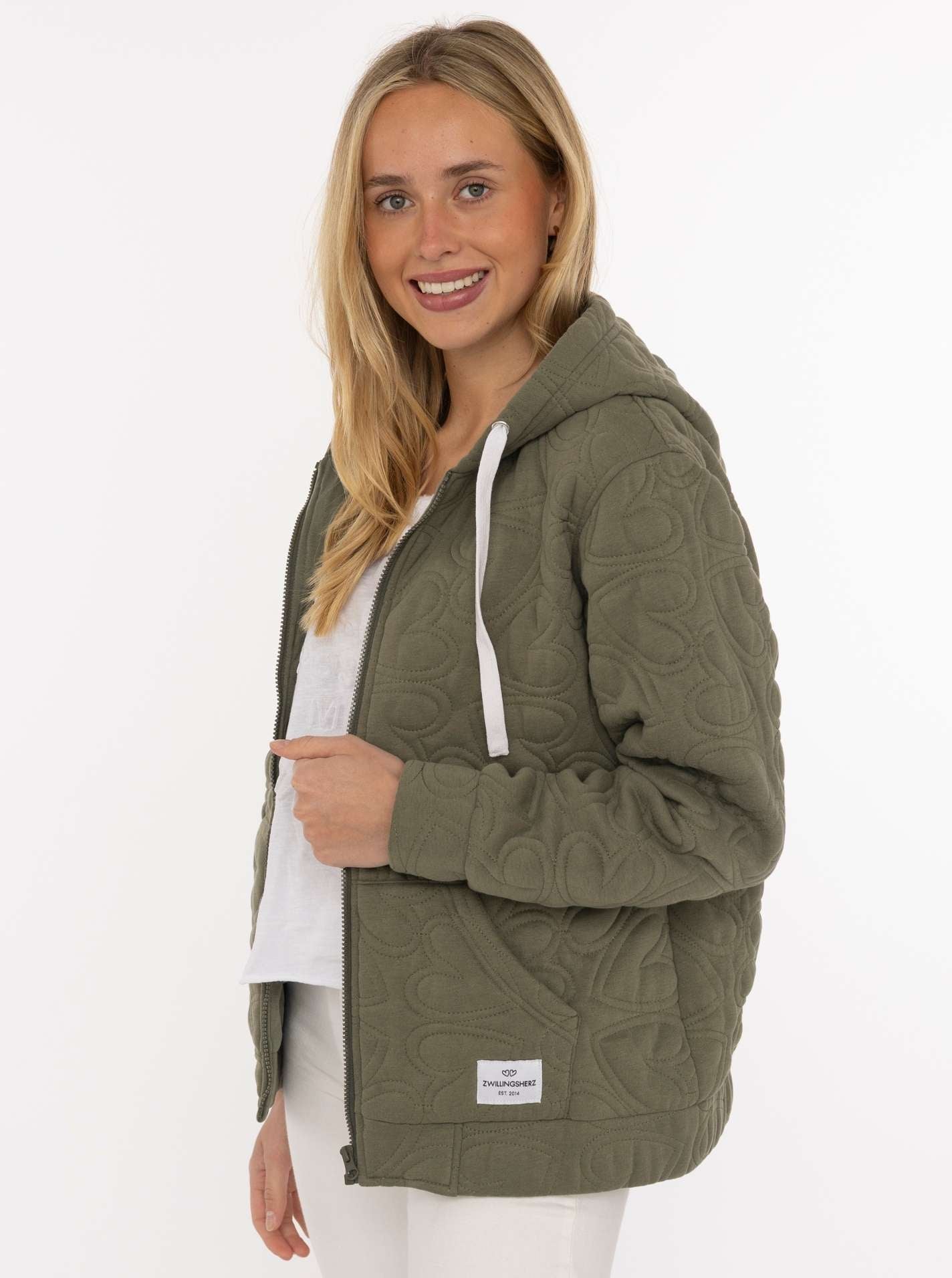 💕 Zwillingsherz Hoodiejacke "Endless Love" Olive