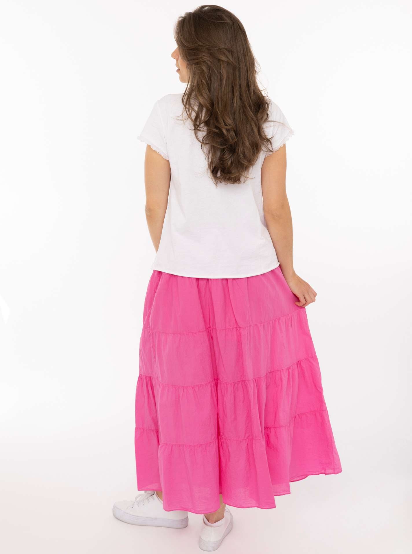 💕 Zwillingsherz Maxirock BW "Summer & Uni" Neonpink