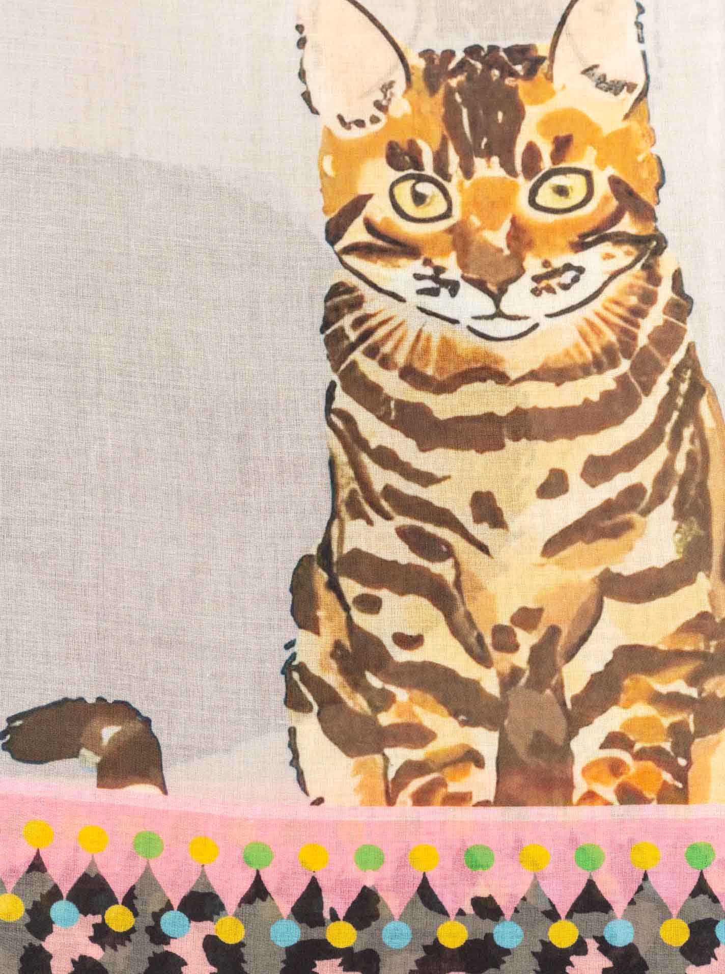💕 Zwillingsherz Tuch Viskose Mix "Cats" Grau