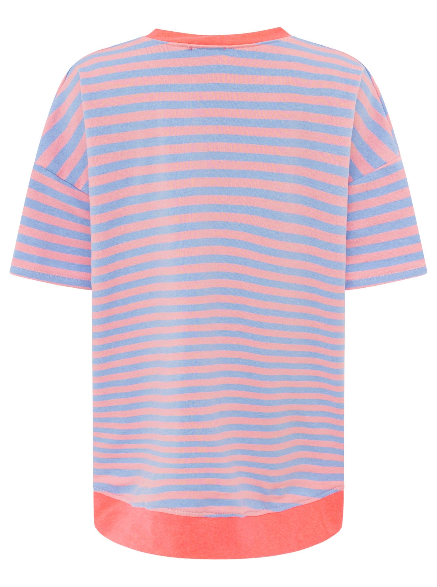 💕 Zwillingsherz Oversize Shirt "Neon Streifen" Hellblau