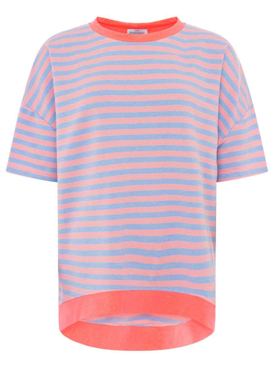 💕 Zwillingsherz Oversize Shirt "Neon Streifen" Hellblau