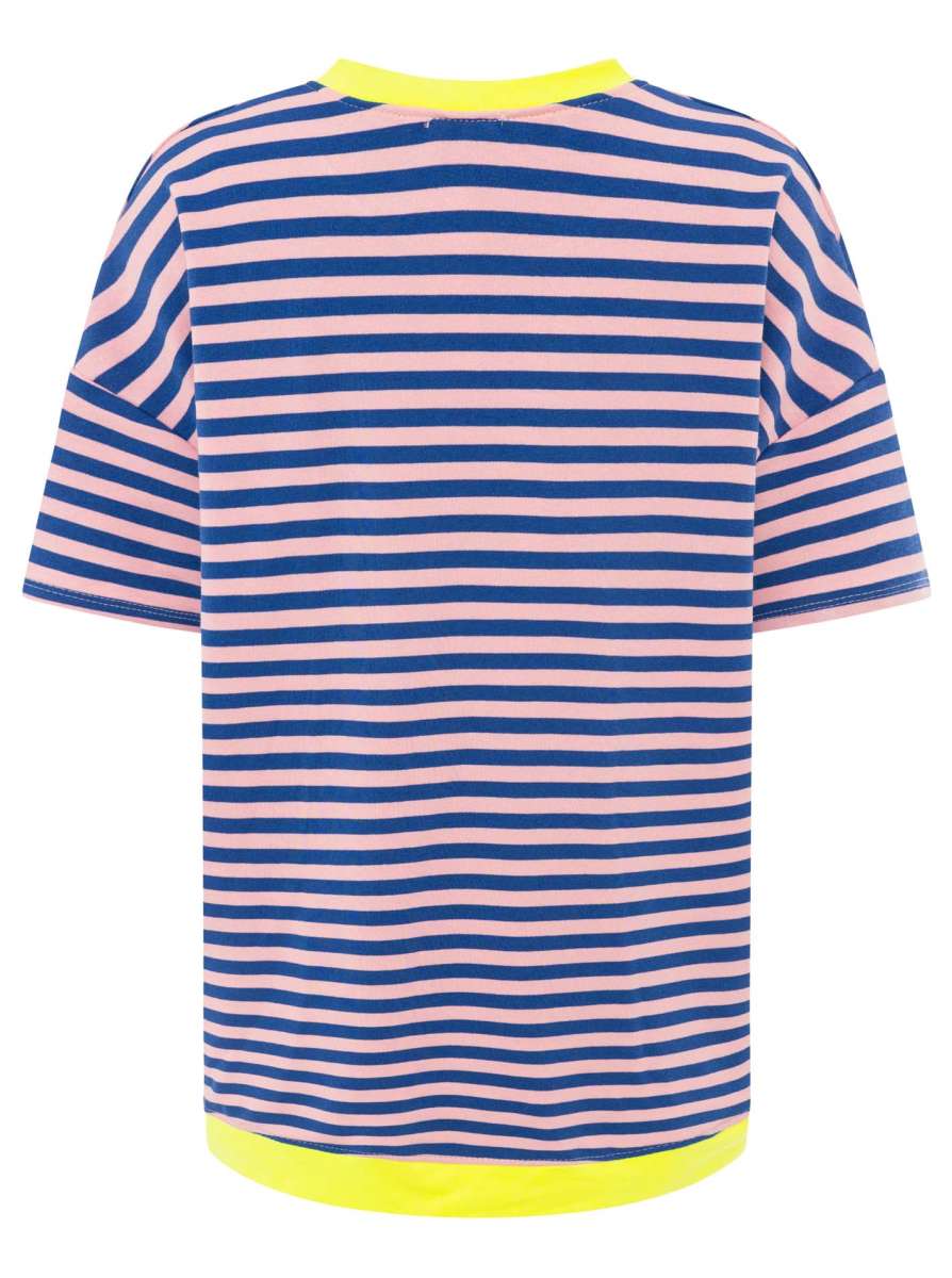 💕 Zwillingsherz Oversize Shirt "Neon Streifen" Blau