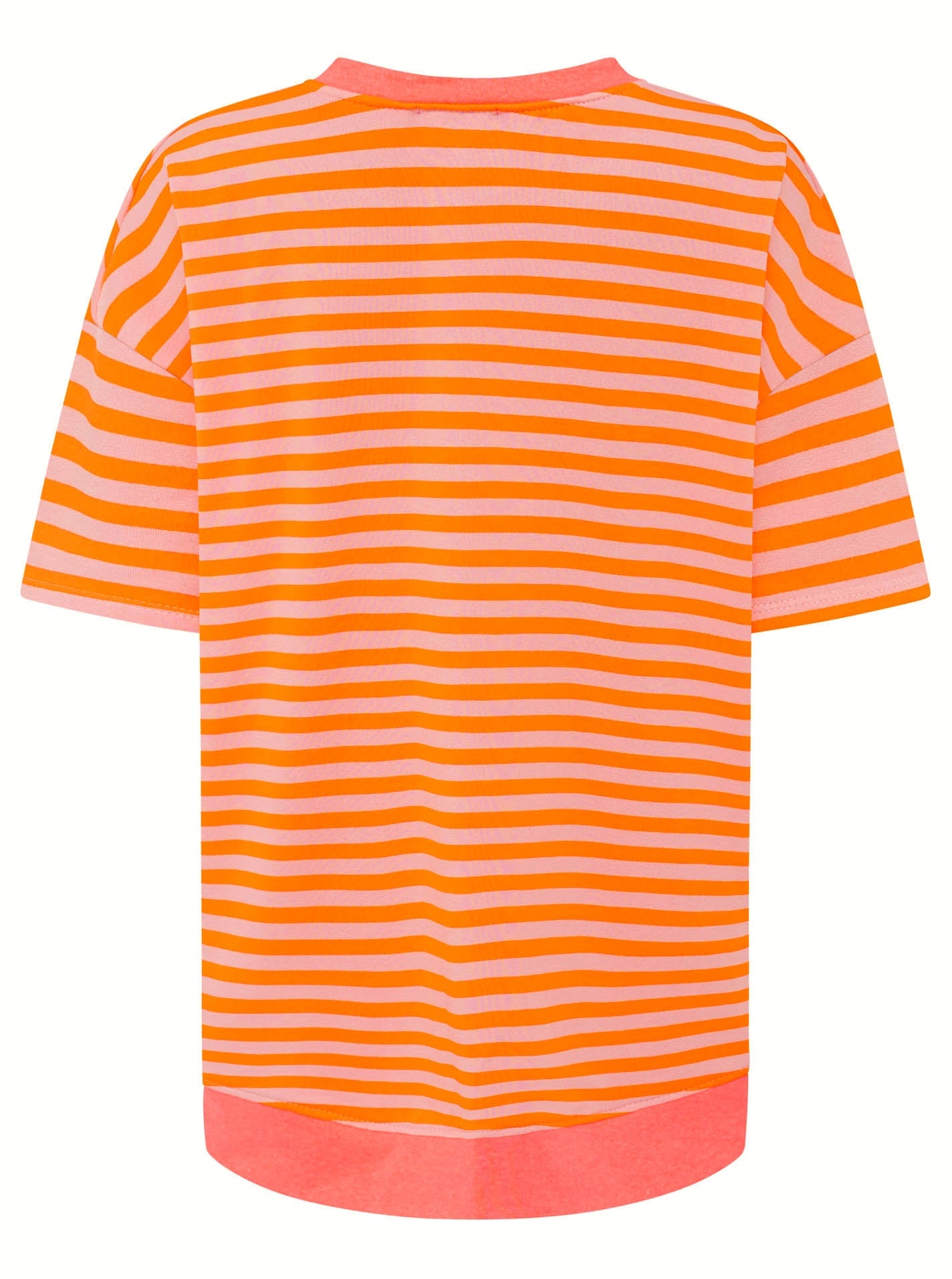 💕 Zwillingsherz Oversize Shirt "Neon Streifen" Orange