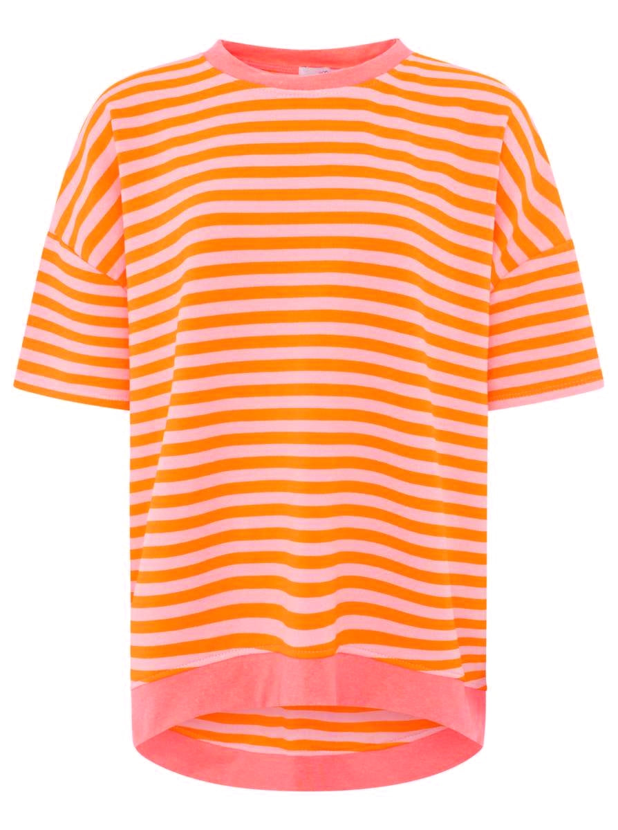 💕 Zwillingsherz Oversize Shirt "Neon Streifen" Orange