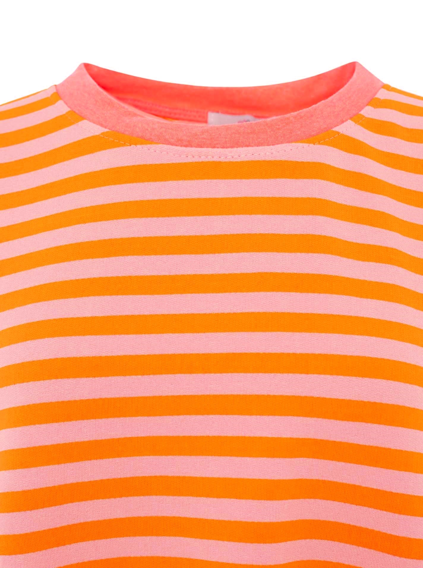 💕 Zwillingsherz Oversize Shirt "Neon Streifen" Orange