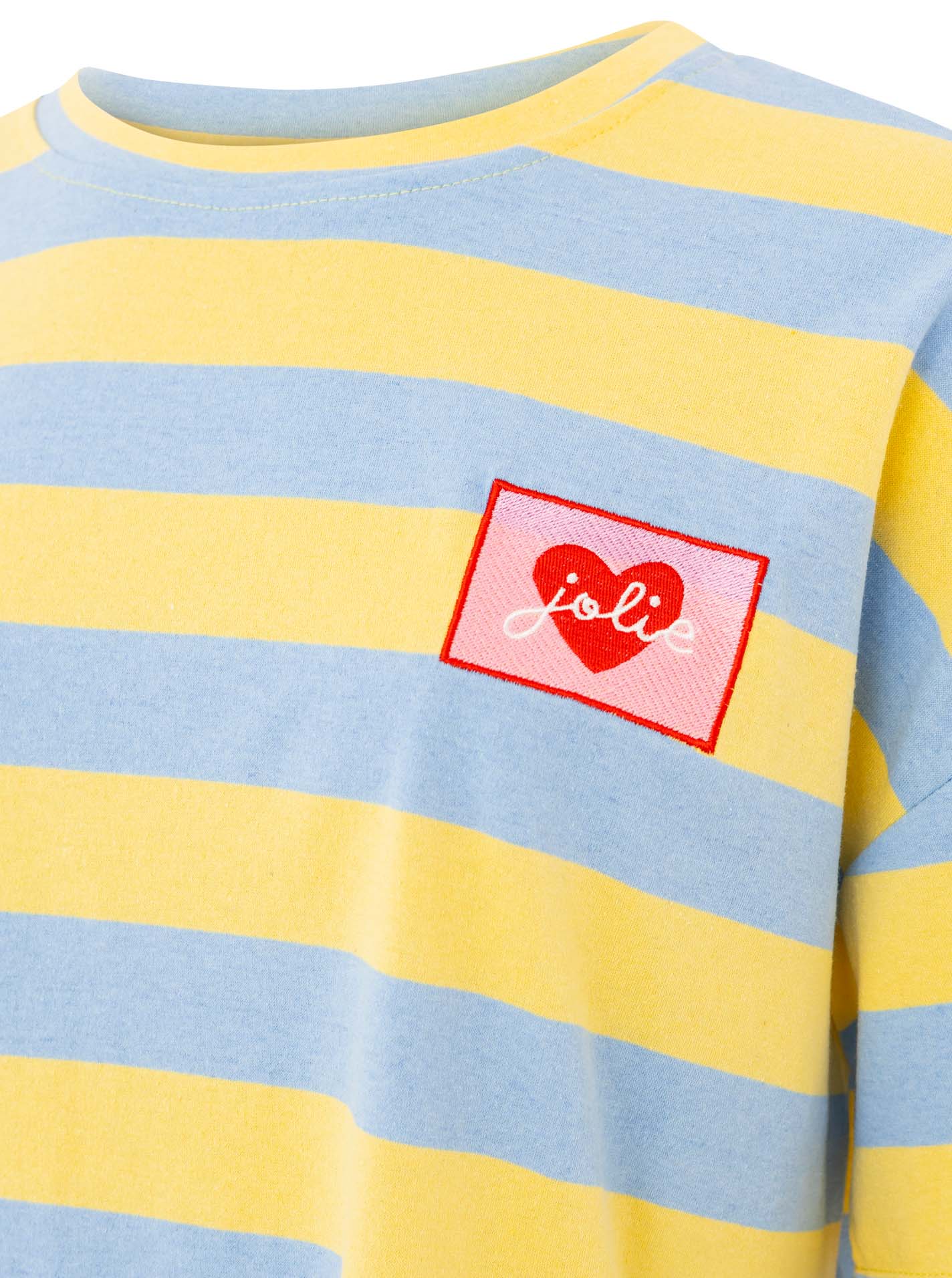 💕 Zwillingsherz Shirt Sweat "Jolie" Hellblau Gelb