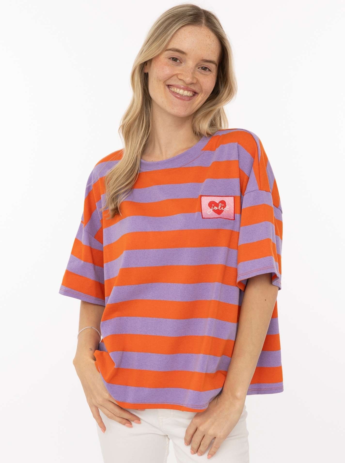 💕 Zwillingsherz Shirt "Jolie" Lila Orange
