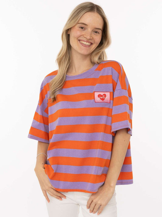 💕 Zwillingsherz Shirt "Jolie" Lila Orange