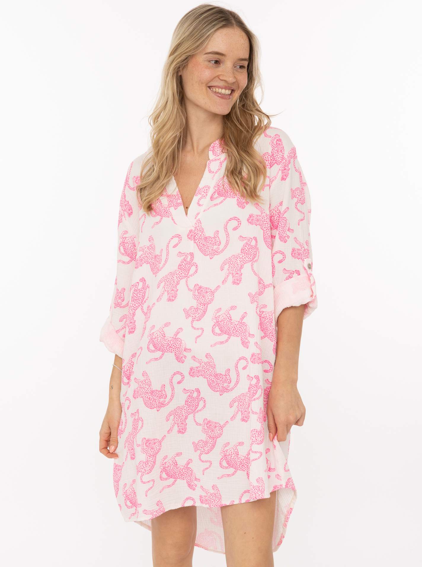 💕 Zwillingsherz Tunika BW "Leopard" Pink