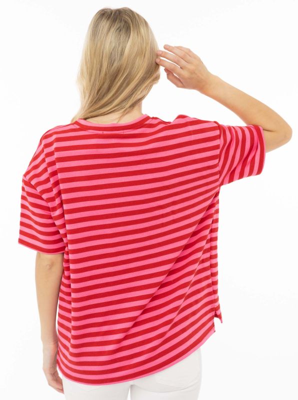 💕 Zwillingsherz Shirt Sweat "Bonjour" Rot