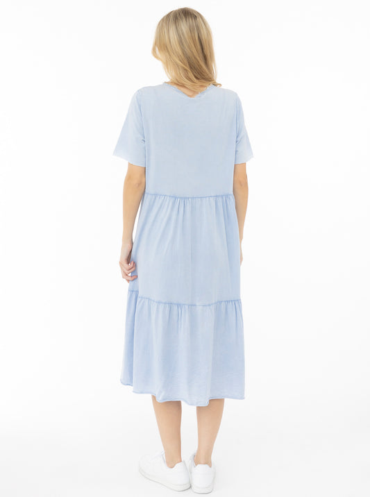 💕 Zwillingsherz Maxikleid BW "Washed Out" Hellblau