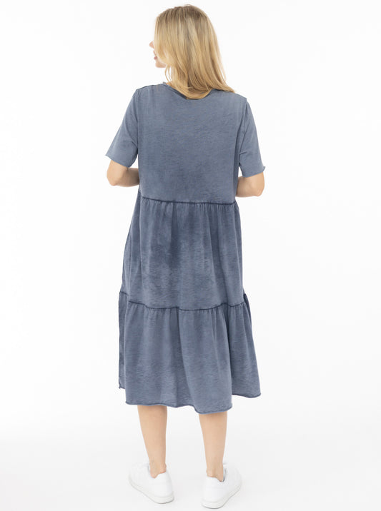 💕 Zwillingsherz Maxikleid BW "Washed Out" Navy